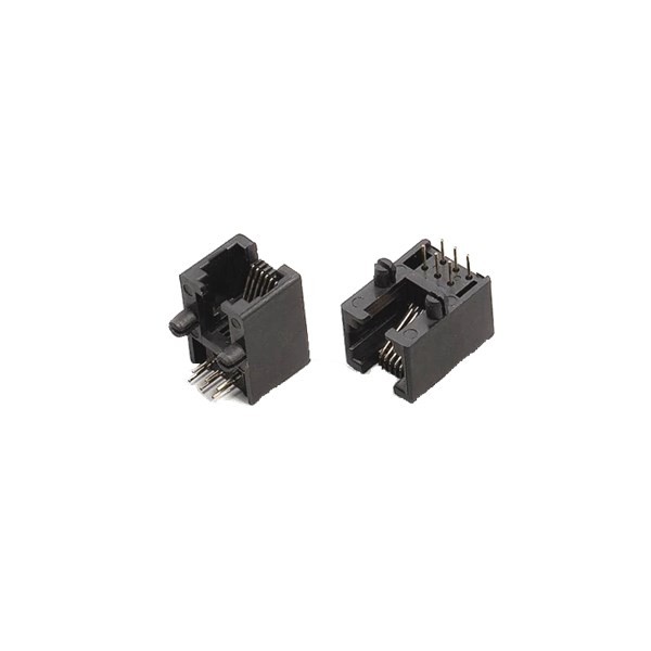 Elecbee RJ11 6P6C Connector Single Port Telephone Socket Black Plastic Without Led 20pcs