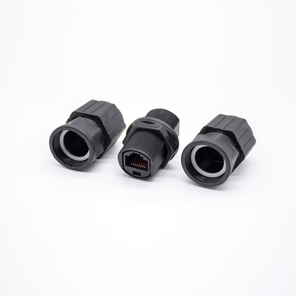 Elecbee 8Pin RJ45 Waterproof Connector Ethernet LAN IP68 Electric Cable Socket 5pcs