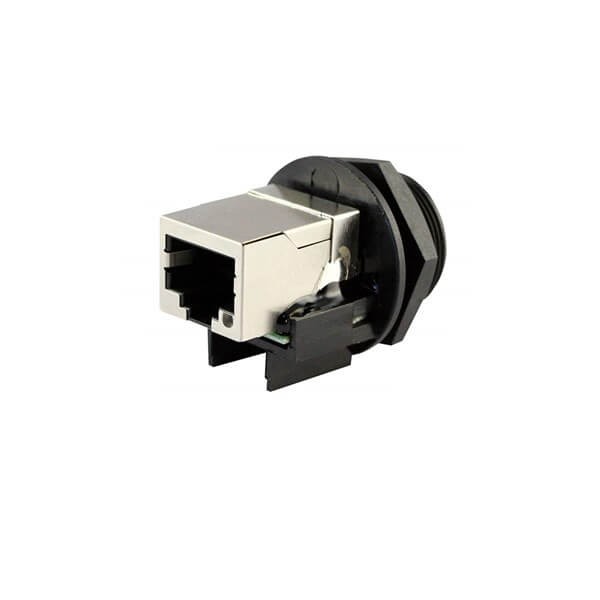 Elecbee RJ45 Panel Mount Waterproof Connector Shielded Front Mount Female IP67 NEMA 6P Cover 5pcs