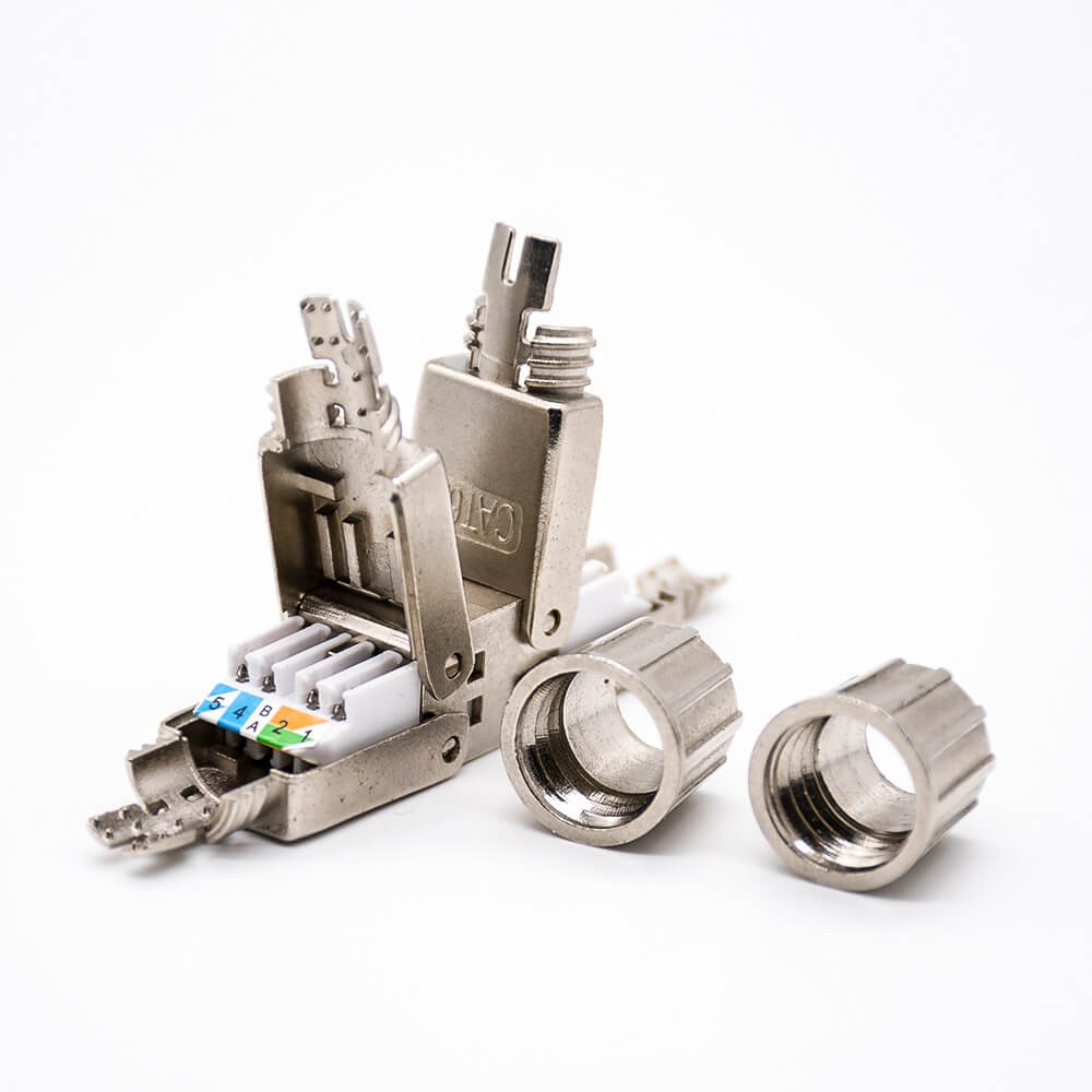 Elecbee Toolless RJ45 Connector 8 Pin Shielded CAT6A RJ45 Butt Joint Plug