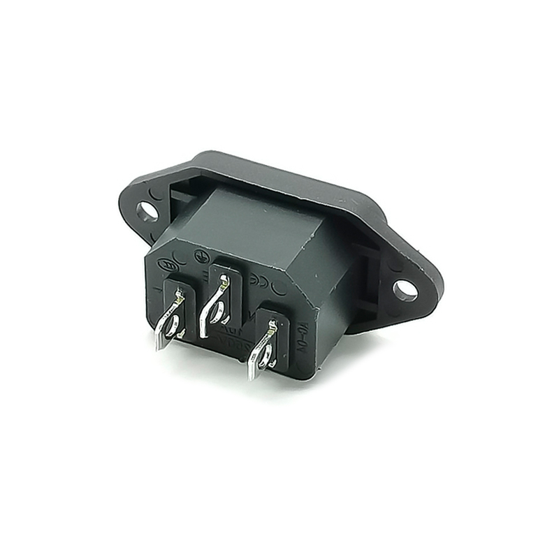 Elecbee 3 Pin AC Power Connector Through Hole AC-04 Jack Straight Male With Fuse
