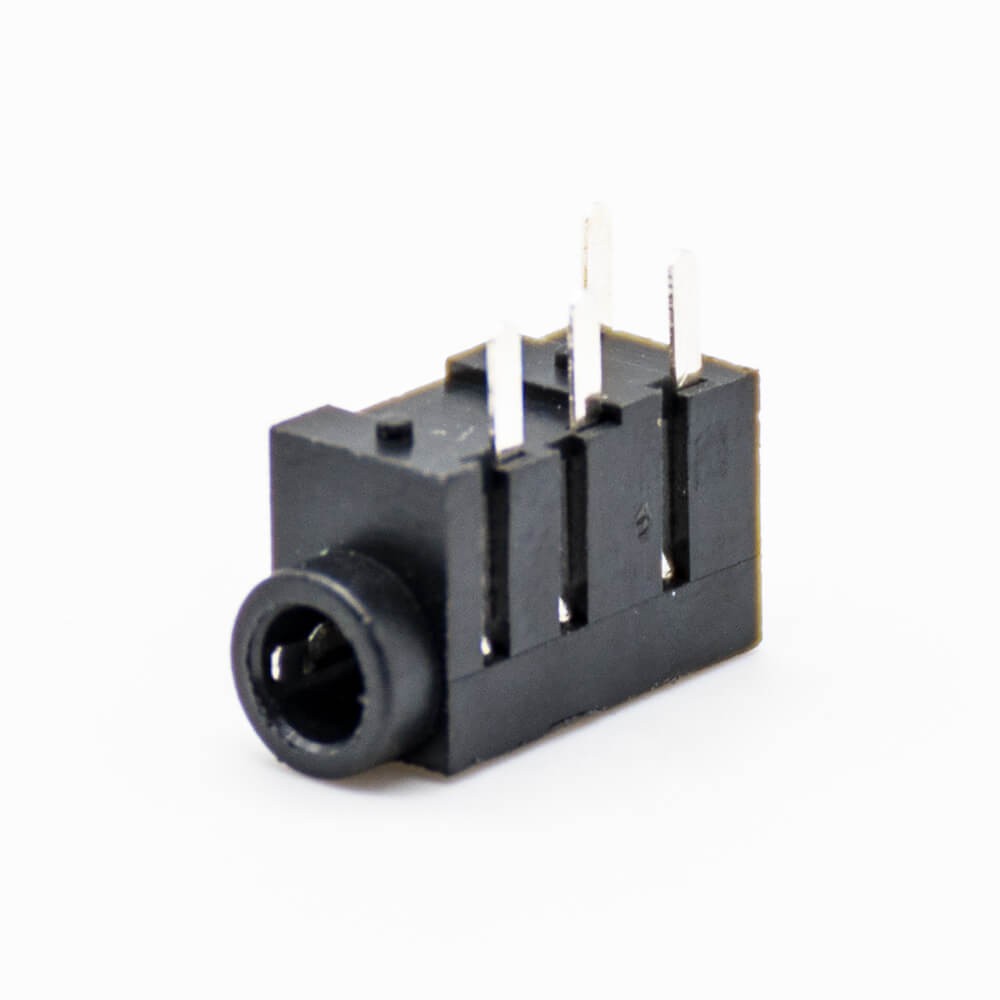 Elecbee DC Connectors Right Angle Female Jack Through Hole Solder Lug Black Plastic Unshiled