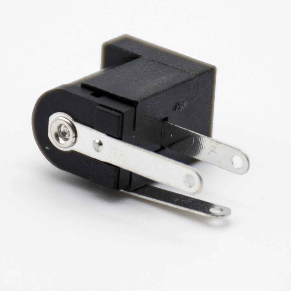 Elecbee DC Power Connector Through Hole Solder Lug Right Angle 2.0*6.4 Unshiled DC Male Jack