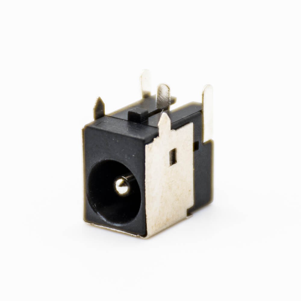 Elecbee DC Power Connectors Male Through Hole Right Angle Solder Lug Unshiled Plastic