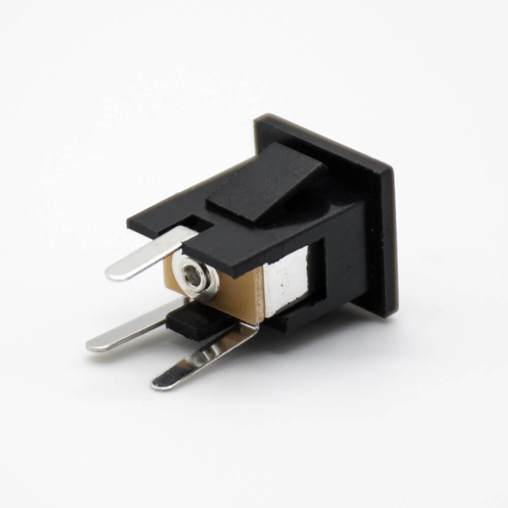 Elecbee DC Power Socket Connector Male Jack 2.1*5.5 Through Hole Solder Lug Unshiled Straight