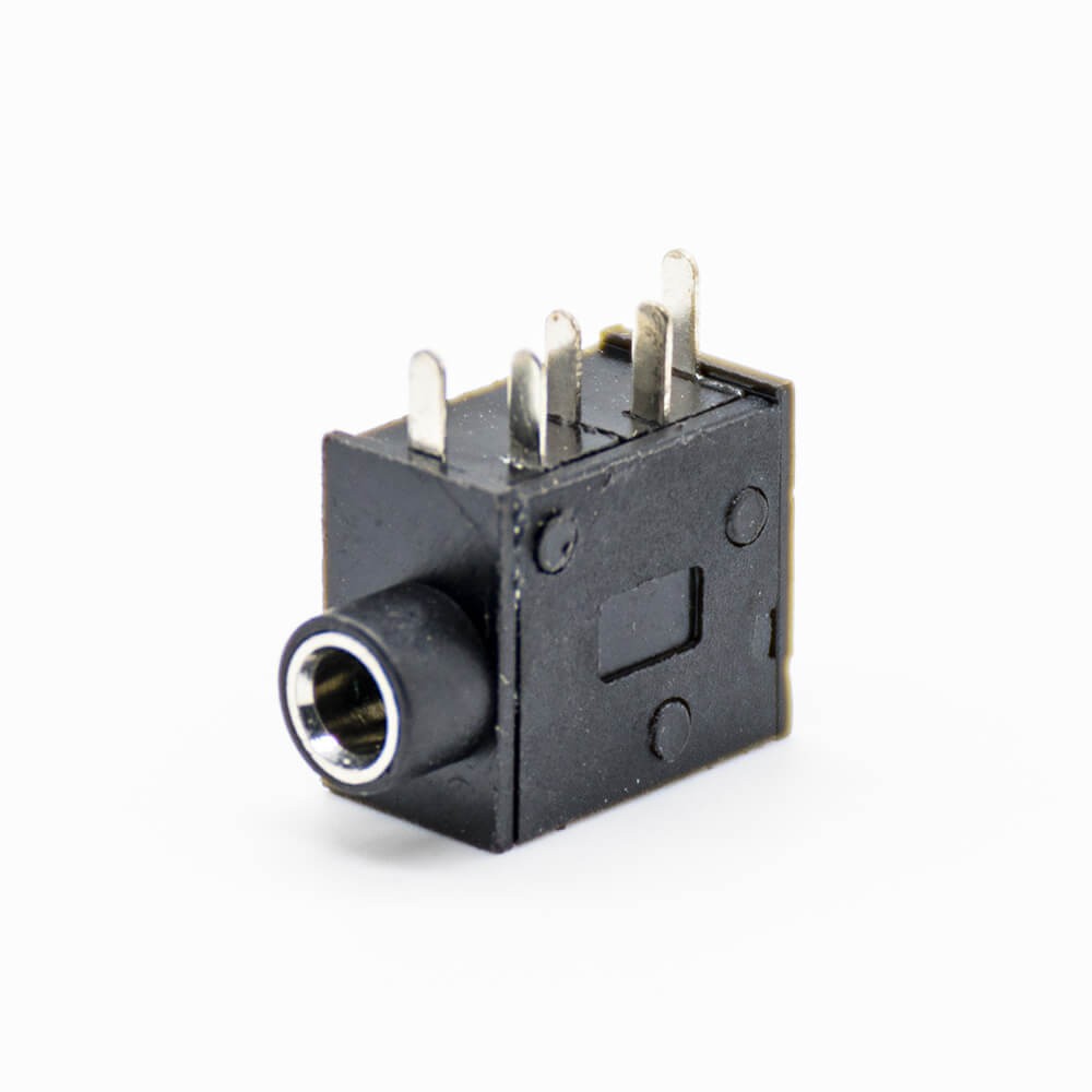 Elecbee DC Power Socket Connector Plastic Through Hole Solder Lug Black Right Angle Female Jack Unshiled