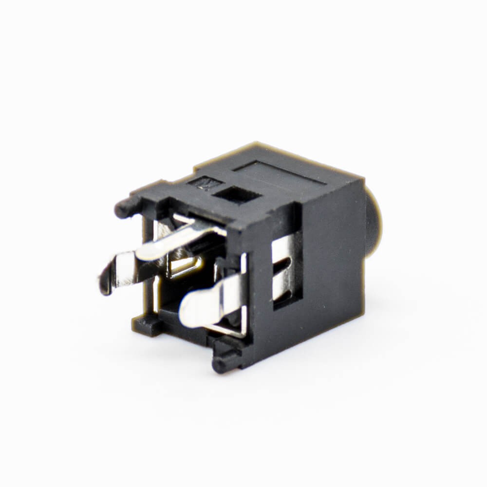 Elecbee DC Power Socket Straight Black Plastic Unshiled Through Hole Solder Lug Female Jack