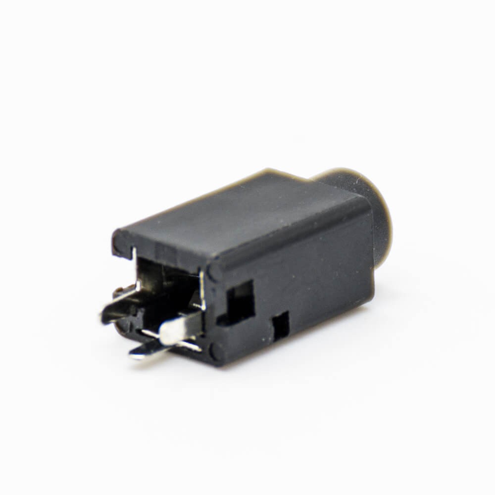 Elecbee DC Power Supply Connector Through Hole Solder Lug Female Jack Unshiled Plastic 90 Degree