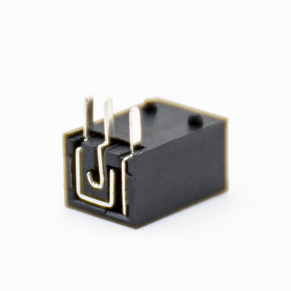Elecbee DC Power Supply Socket Male Through Hole 90 Degree Solder Lug Unshiled Plastic