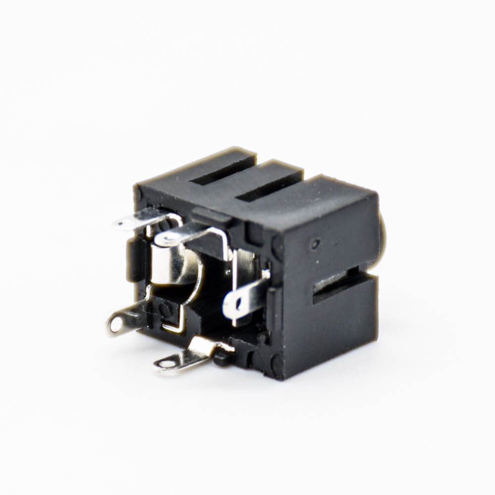 Elecbee Power Connector Socket DC Female Through Hole Solder Lug Straight Unshiled Plastic