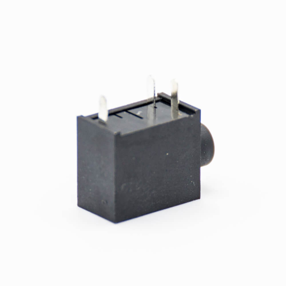 Elecbee Power Connector Socket Right Angle Through Hole Solder Lug Black Plastic Unshiled DC Female Jack