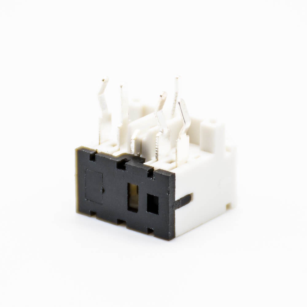 Elecbee Power Connector Socket Solder Lug Through Hole Plastic White Unshiled Right Angle DC Female Jack