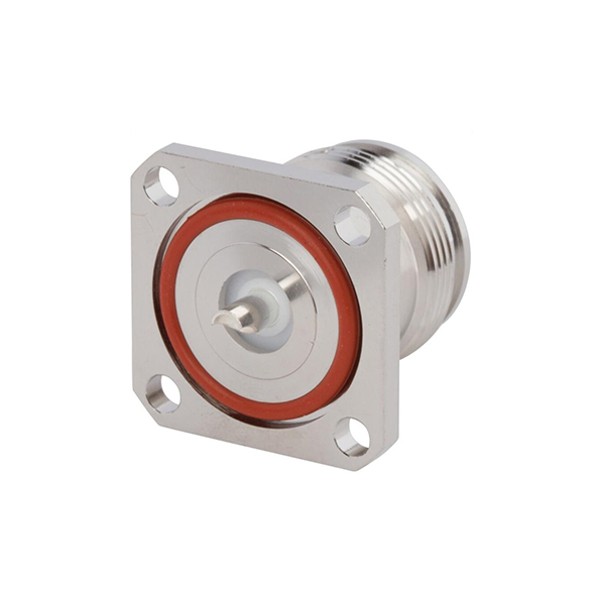 Elecbee 4.3/10 Connector Female Straight 4 Hole Flange Receptacle Solder Cup