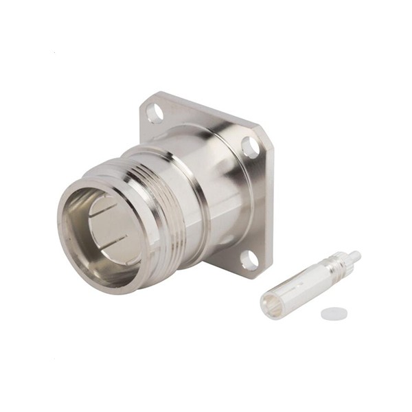 Elecbee 20pcs 4.3/10 Connector Straight Jack for .141&quot; Semi-Rigid 4-Hole Flange
