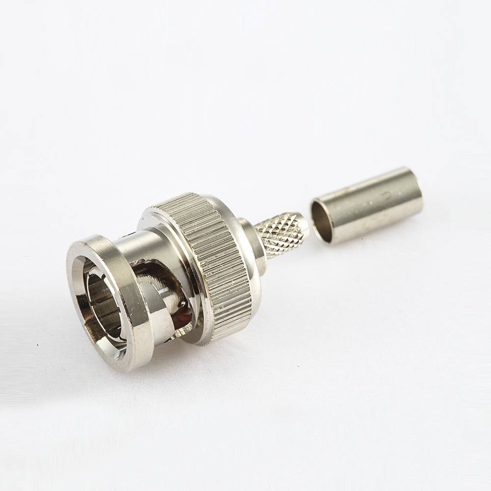 Elecbee BNC SYV75-2 Cable Crimp Connector Male 180 Degree