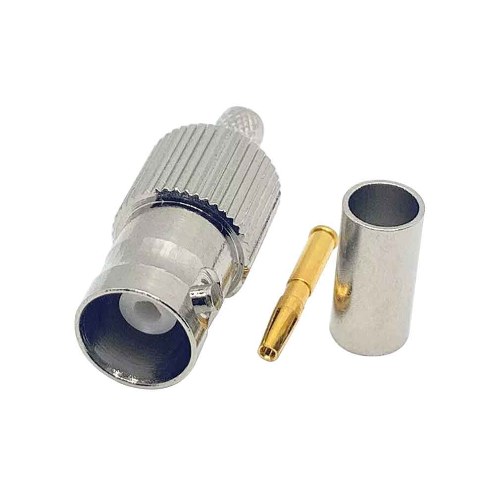 Elecbee HD-SDI BNC Connector Crimp Female 180 Degree for Cable LMR240