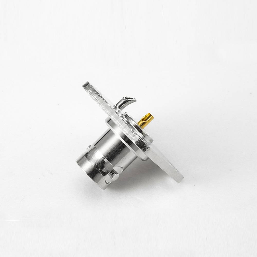 Elecbee BNC Cable Solder 4 Hole Flange Female Straight Connector