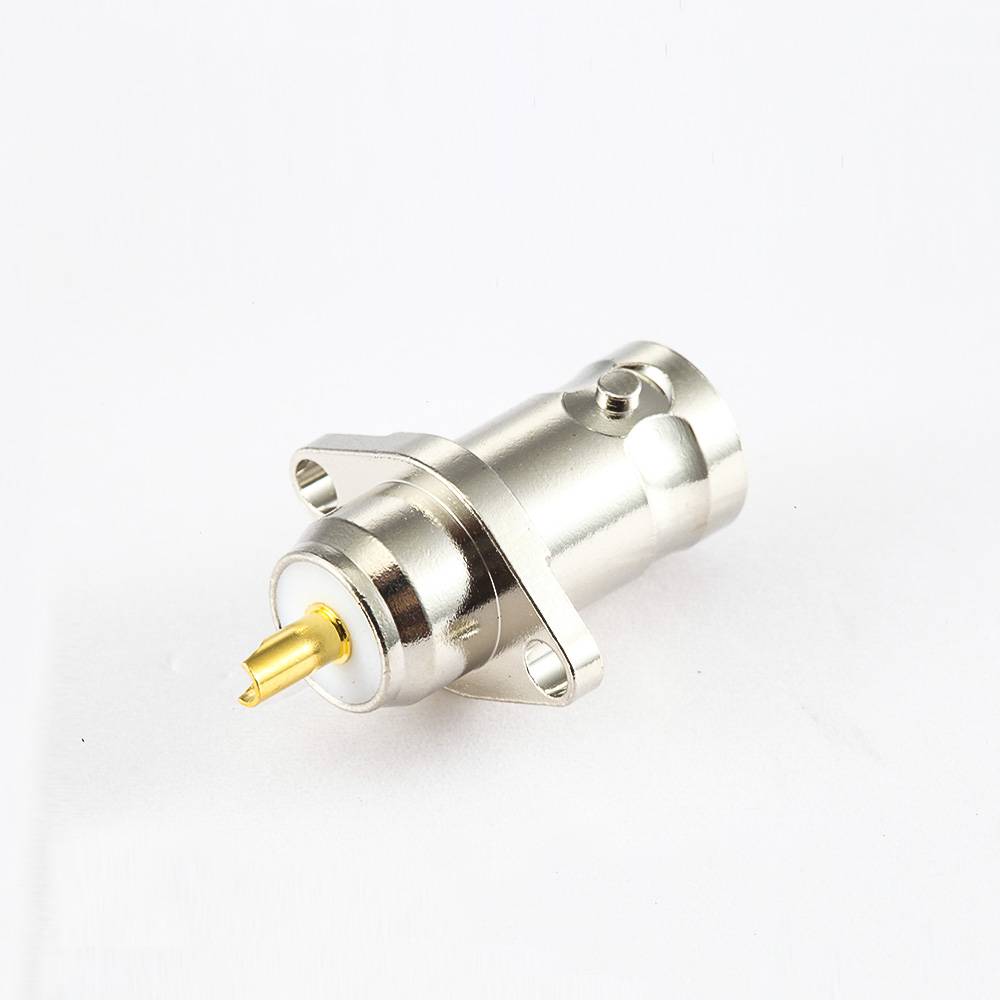 Elecbee BNC Connector for SYV50-2 Cable Male 180 Degree With 2 Hole Flange Solder 50ohm