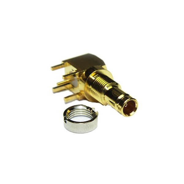 Elecbee 1.0/2.3 Connector Right Angle 75Ω Jack Solder Termination Micro Miniature Bulkhead Fitting for PCB Mount