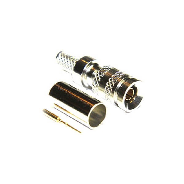 Elecbee 20pcs 1.0/2.3 Connector Straight 75Ω Plug Crimp Termination Miniature Bulkhead Fitting Snap-On for Cable Mount