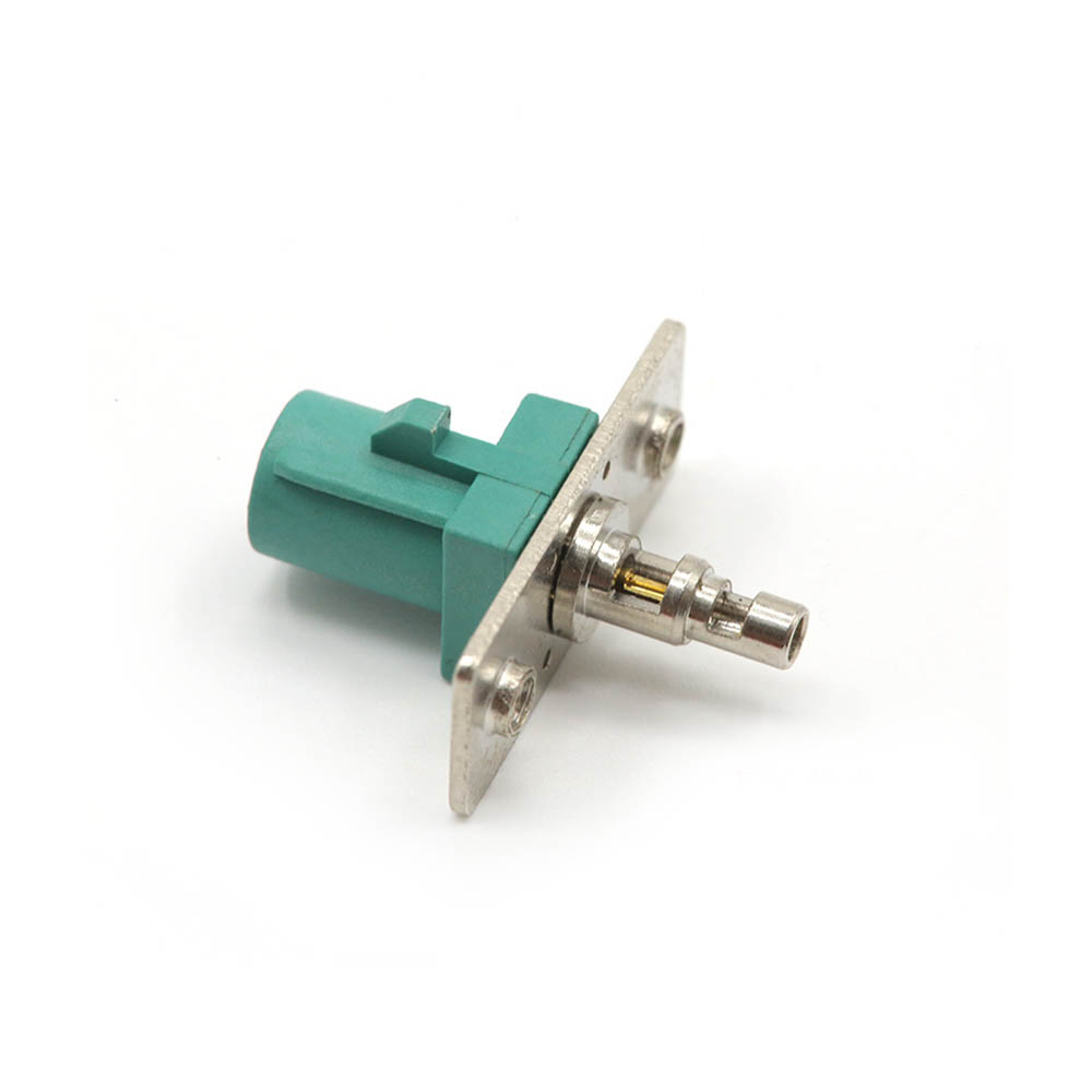 Elecbee Fakra Connector E Code Male Straight Solder Type Vehicle TV Car Signal SDARS Terrestrial 2-Hole Baffle