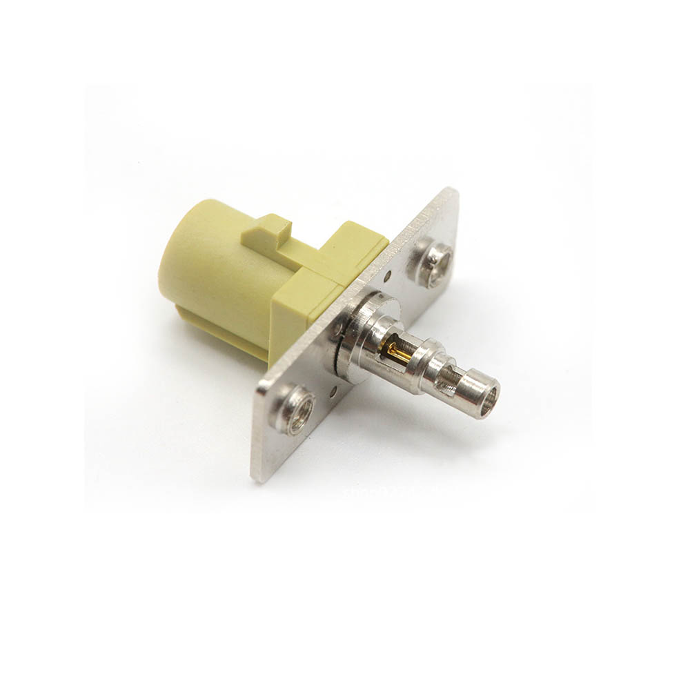 Elecbee Fakra K Code Male Connector Solder Type Straight RF Vehicle 2-Hole Baffle SDARS Satellite