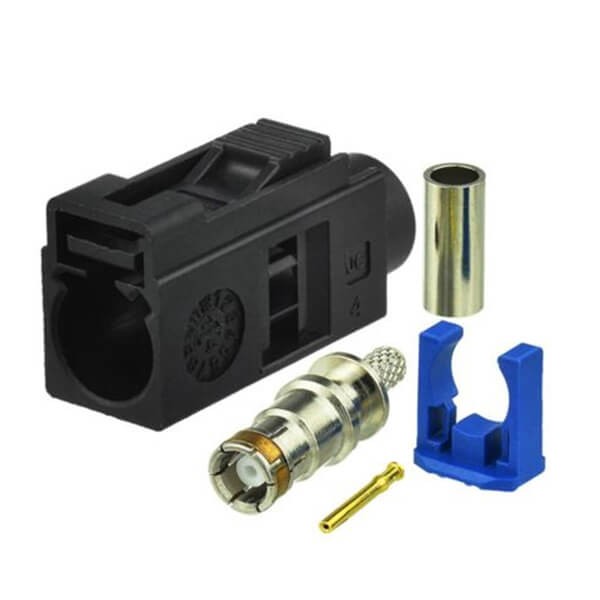 Elecbee Fakra RF Connectors Car Radio Stereo Fakra A Female Black Crimp Connector for RG316 RG174 Cable