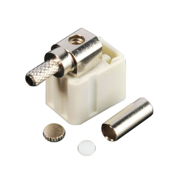 Elecbee Fakra Connector Crimp Fakra B Female Right Angle White Solder for Connector RG174 RG316 Cable