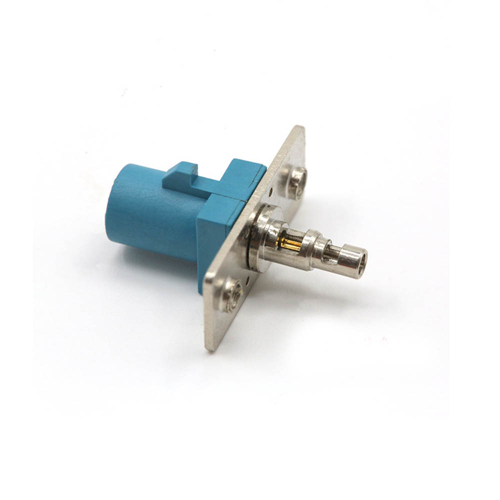 Elecbee Fakra Z Code Male Connector Straight Solder Type RF Vehicle 2-Hole Baffle Functional Universal
