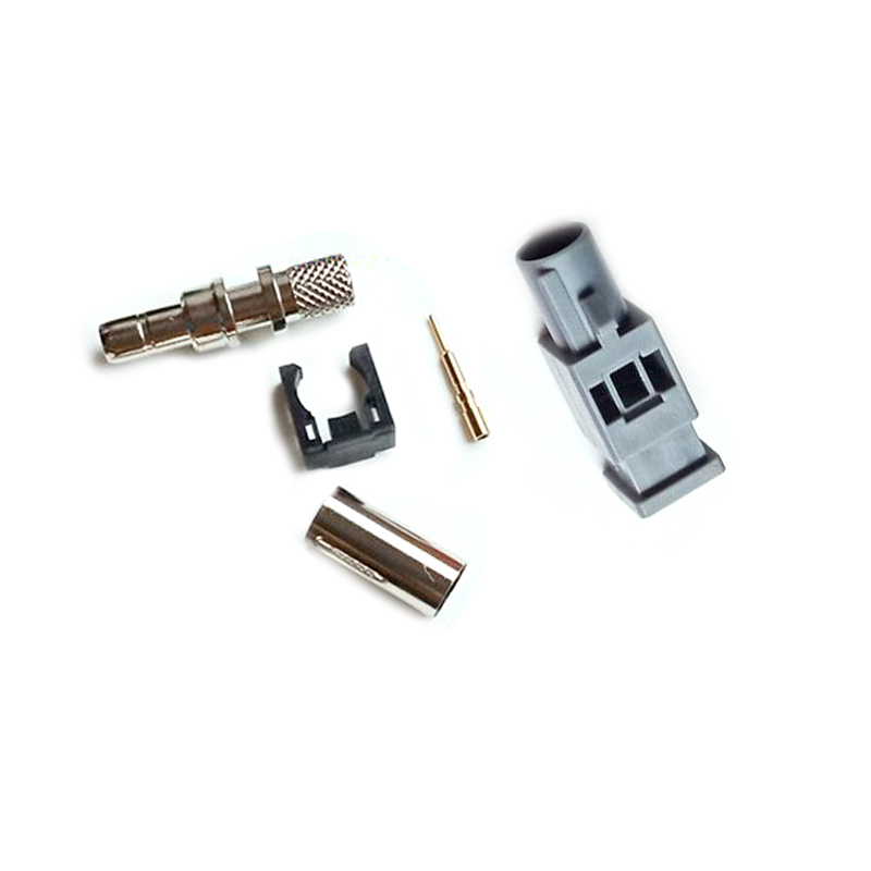 Elecbee Gray Fakra G Code Male Plug Straight Connector Crimp for Cable RG142 RG223