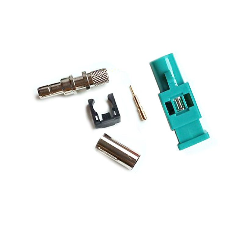 Elecbee Water Blue Fakra Z Code Male Plug Universal Straight Connector Crimp for Cable RG142 RG223