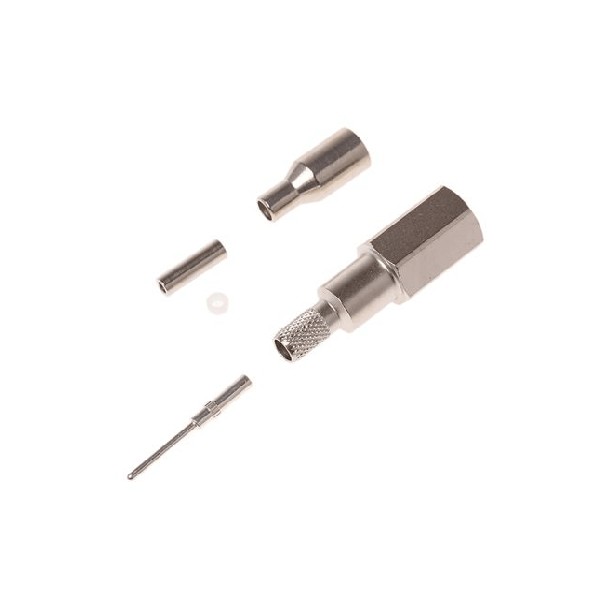 Elecbee 20pcs Crimp Type FME Connector Plug Straight 50Ω 2GHz Cable Mount for RG316/U