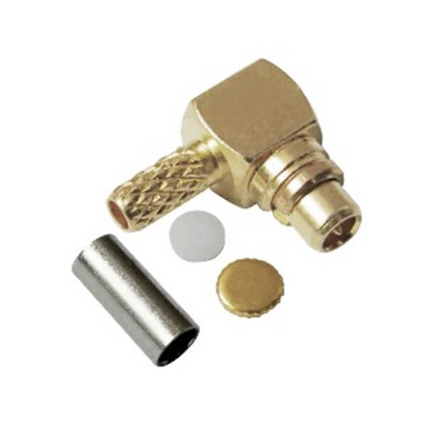 Elecbee 20pcs MMCX Connector Crimp Type Right Angled Plug for Cable