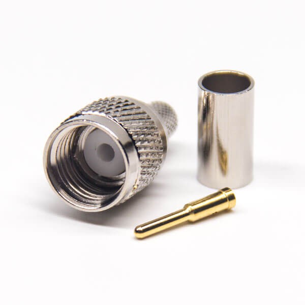 Elecbee Mini UHF Male Connector Straight Cirmp Type Coxa Cable RG58