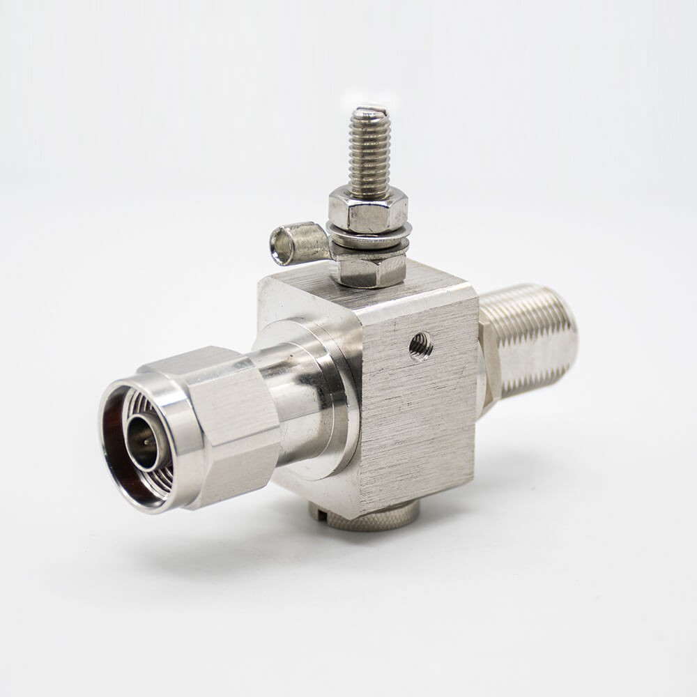 Elecbee n female connector N Female To N Male Lightning Arrester Surge Protector 180Degree IP67 Nickel Plating