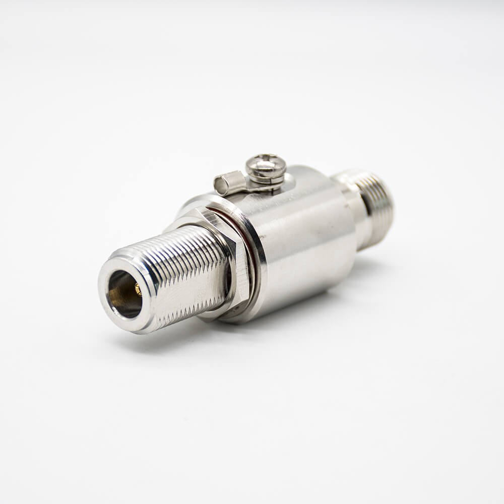 Elecbee RF Surge Arrester N-KKY-1 N Female To N Female IP67 Straight Nickel Plating Coaxial Protector