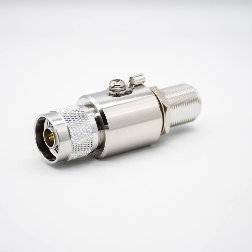 Elecbee Surge Arrester N Male To Female Straight IP67 Nickel Plating N-JKY RF Coaxial