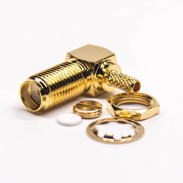 Elecbee 20pcs RF Coaxial connector Standard SMA Jack Right Angle Crimp for Cable