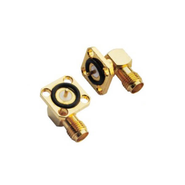 Elecbee RF Coaxial connector Standard SMA Jack Right Angle Solder Type for PCB mount