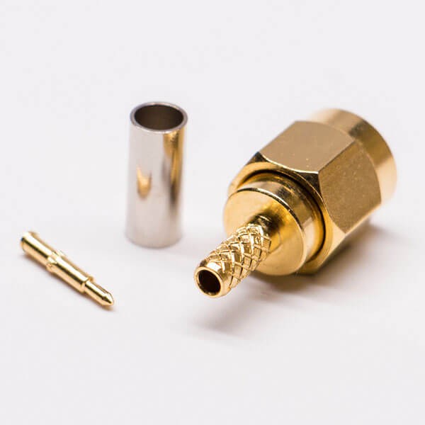 Elecbee RF Coaxial connector Standard SMA Plug Straight Crimp for Cable RG174