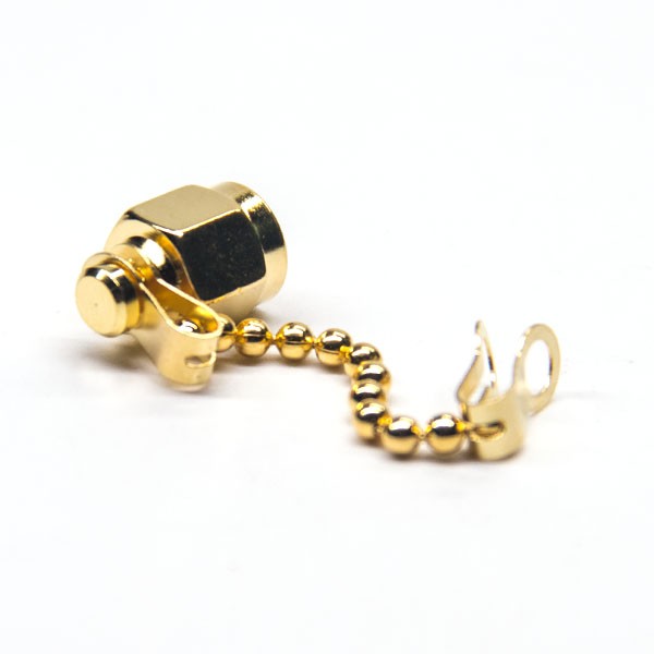 Elecbee Dustproof SMA Cap with Chain Gold Plating