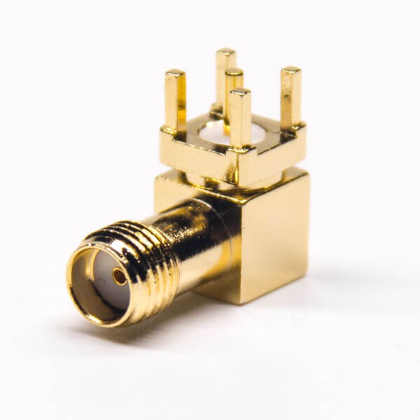 Elecbee 20pcs RF Coaxial connector Standard SMA Jack Right Angle Solder Type for PCB mount