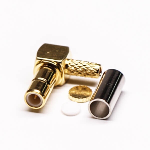 Elecbee 20pcs 90 Degree SMB Connector Female Crimp Type for Cable Gold Plating