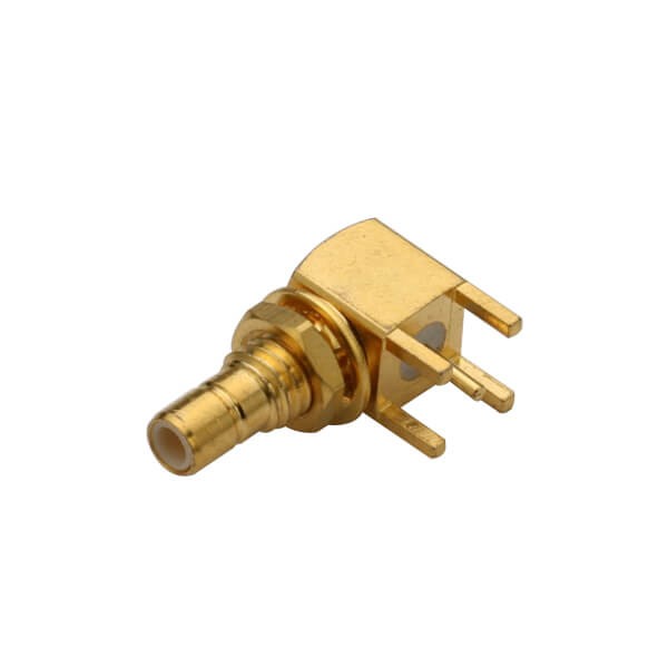 Elecbee 20pcs SMB Coax Right Angled Bulkhead Gold Plated Female for PCB