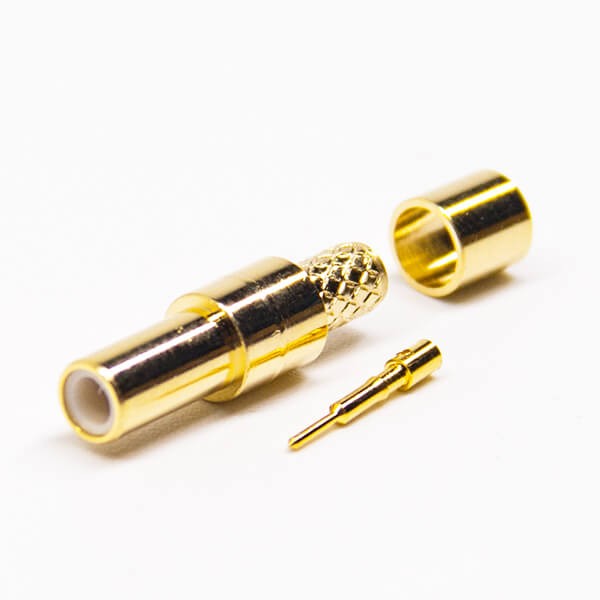 Elecbee 20pcs SMB Female Crimp Connector 180 Degree for Cable Gold Plating
