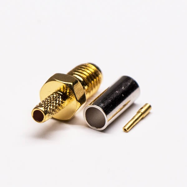 Elecbee SSMA Straight Jack Threaded Coaxial Connector Crimp Type for Cable