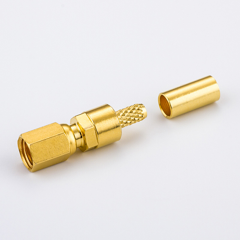 Elecbee Cable SSMC Connector Female Straight Crimp for RG178/SFF-50-1.0-1 Cable