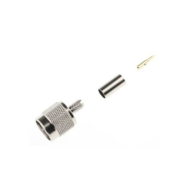 Elecbee 20pcs TNC Connector Male Straight 50Ω Cable Mount Crimp Termination for RG58