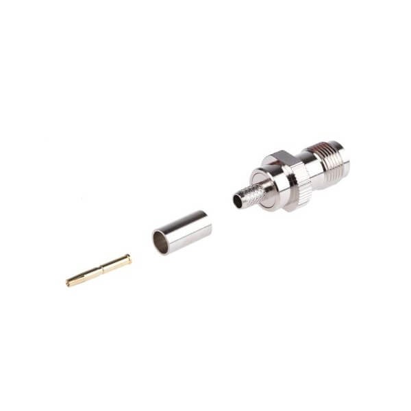 Elecbee 20pcs TNC Connector Crimp Termination Straight 50Ω Cable Mount Female for RG58/U