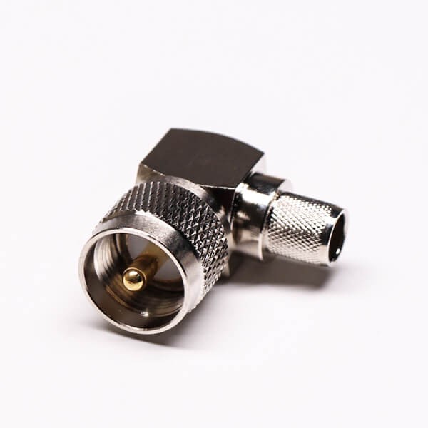 Elecbee 20pcs UHF 90 Degree Male Crimp Type with Knurl for Cable Connector